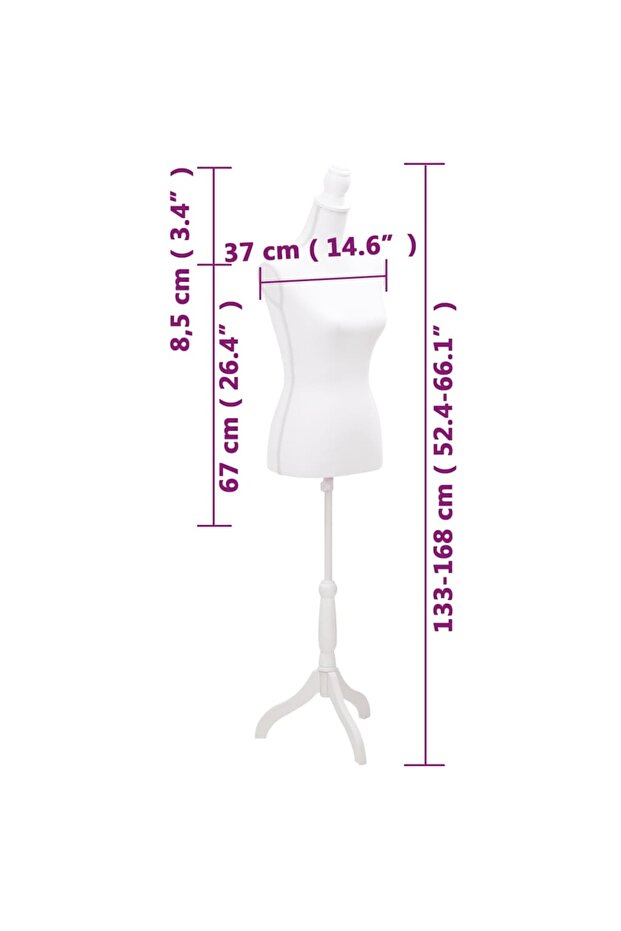 Manechin bust pentru dame, alb - 7