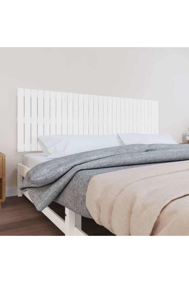 Wall-mounted headboard, white, 185x3x60 cm, solid pine wood