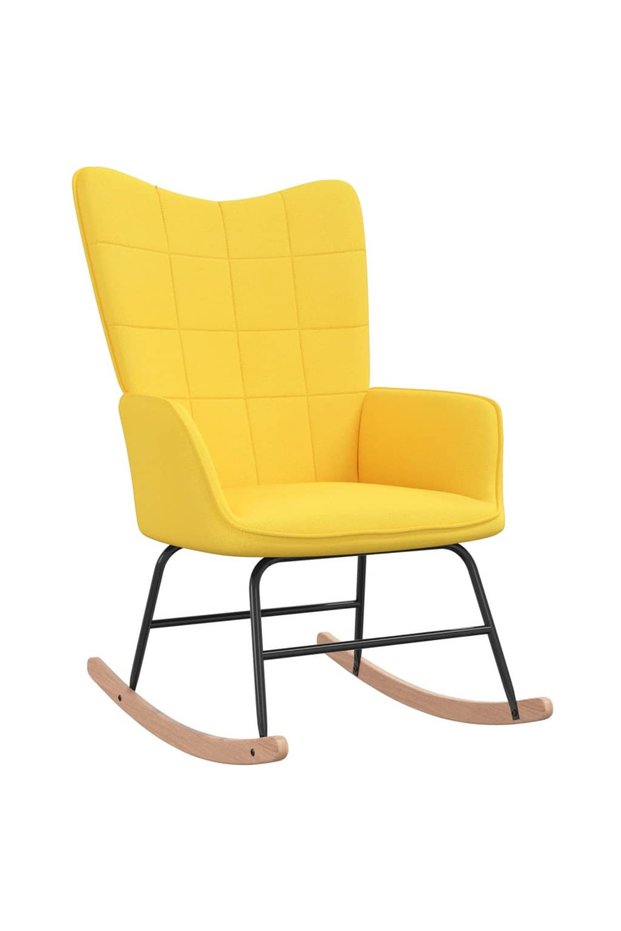 Scaun balansoar, galben muștar, material textil