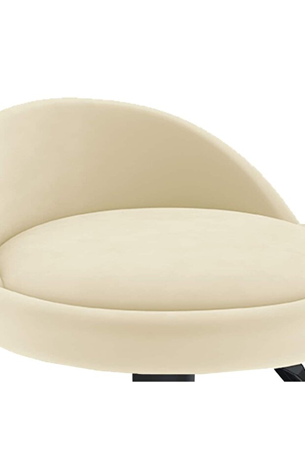 Scaun de bar, crem, catifea - 7