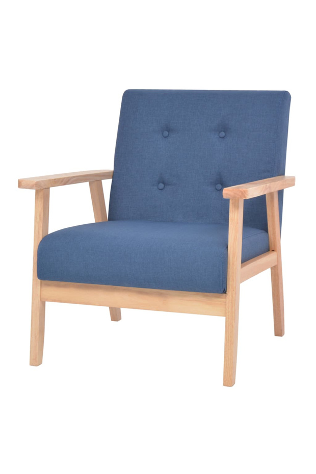 Armchair, blue, textile - 1