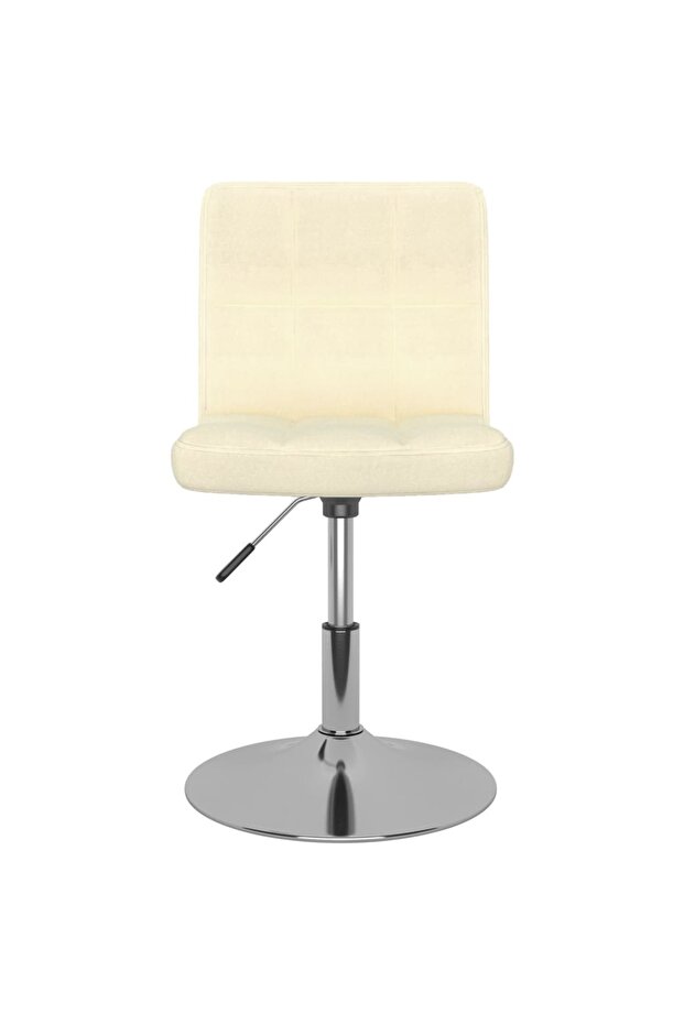 Scaun de bar pivotant, crem, material textil - 3