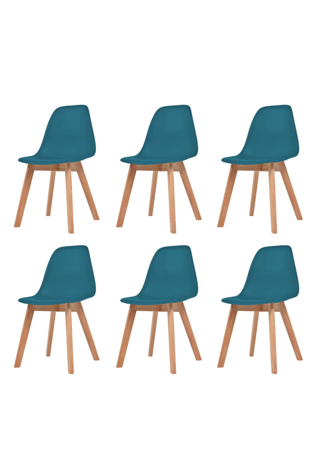 Kitchen chairs, 6 pcs., turquoise, plastic - 1
