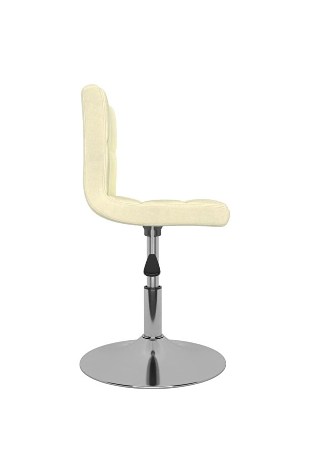 Scaun de bar pivotant, crem, material textil - 4