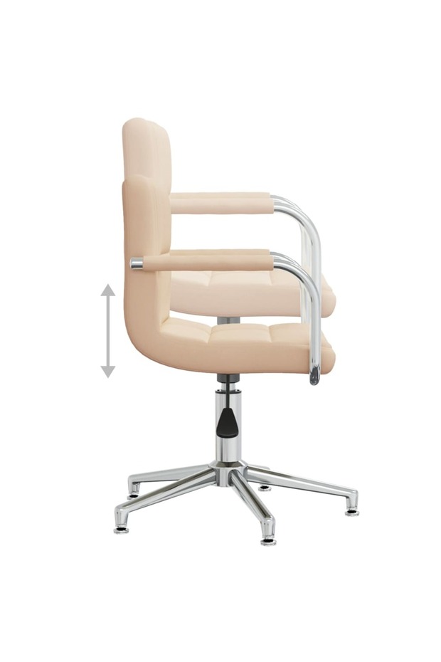 Scaun de bucătărie pivotant, crem, material textil - 5