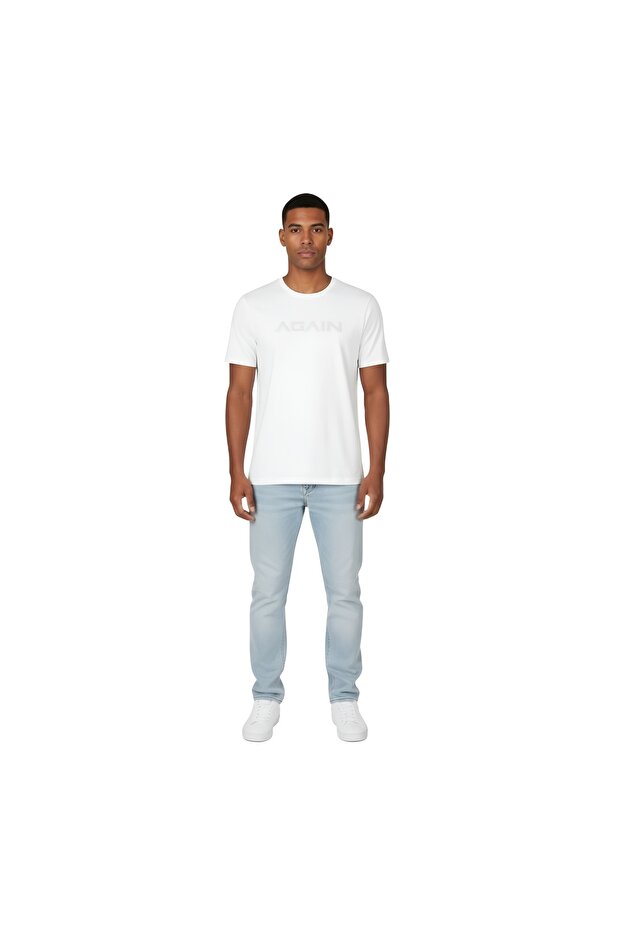 Men's O-Neck T-Shirt Agaın White