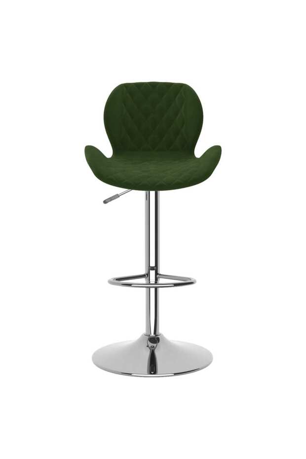Scaune de bar, 2 buc., verde închis, catifea - 4