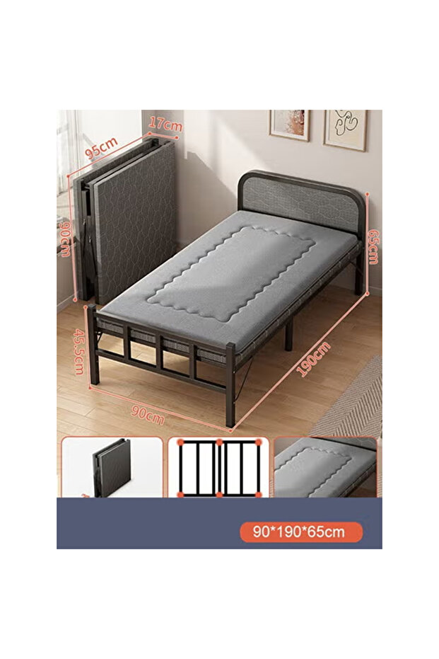 Portable Foldaway household Simple Bed companion with Lambwool Matress