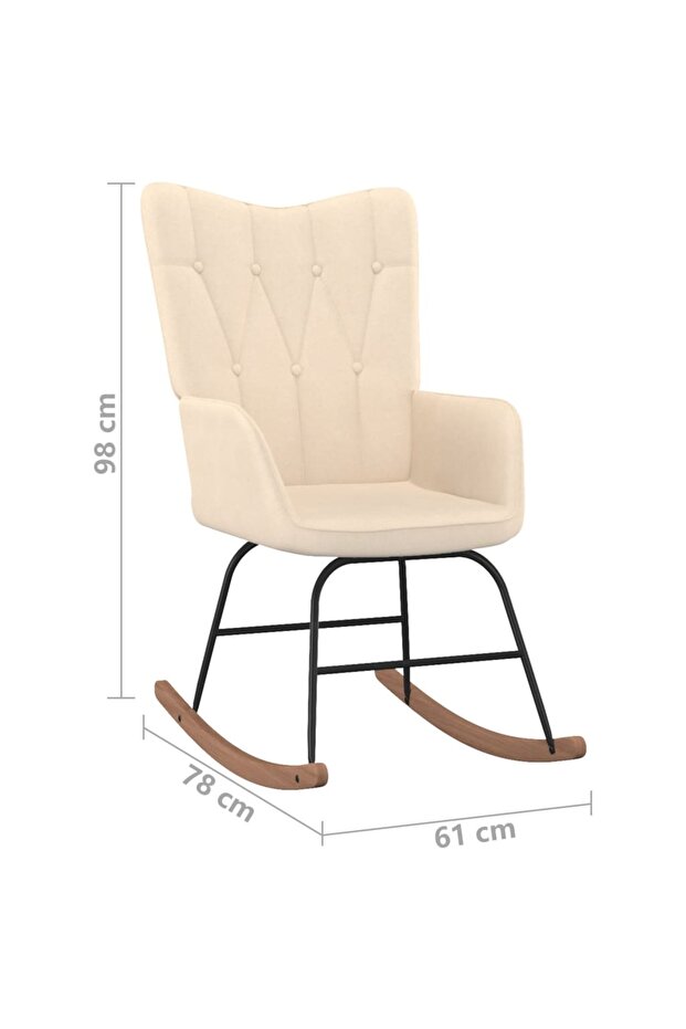Scaun balansoar, crem, material textil - 6