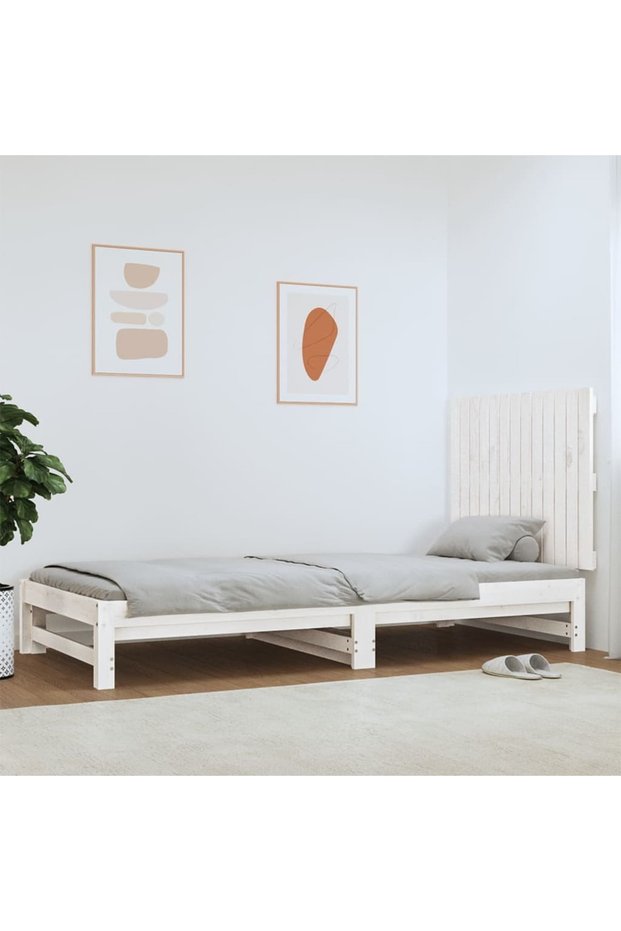 Wall-mounted headboard, white, 82.5x3x60 cm, solid pine wood