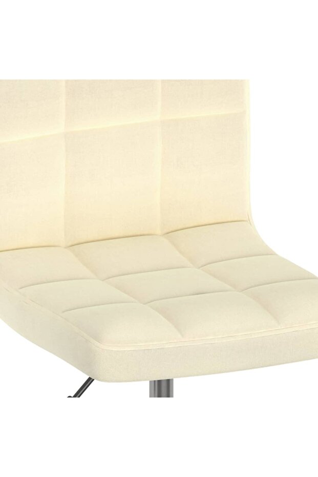 Scaun de bar pivotant, crem, material textil - 6