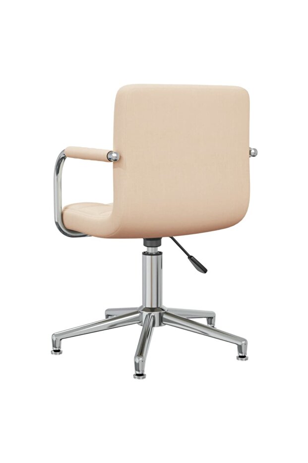 Scaun de bucătărie pivotant, crem, material textil - 4