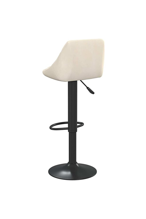 Scaun de bar, crem, catifea - 5