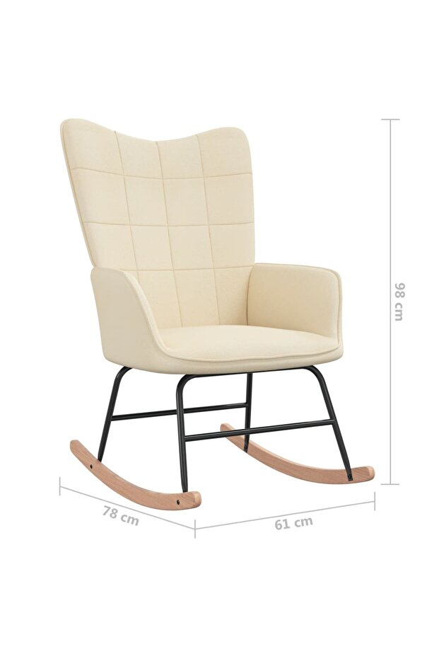 Scaun balansoar, crem, material textil - 7