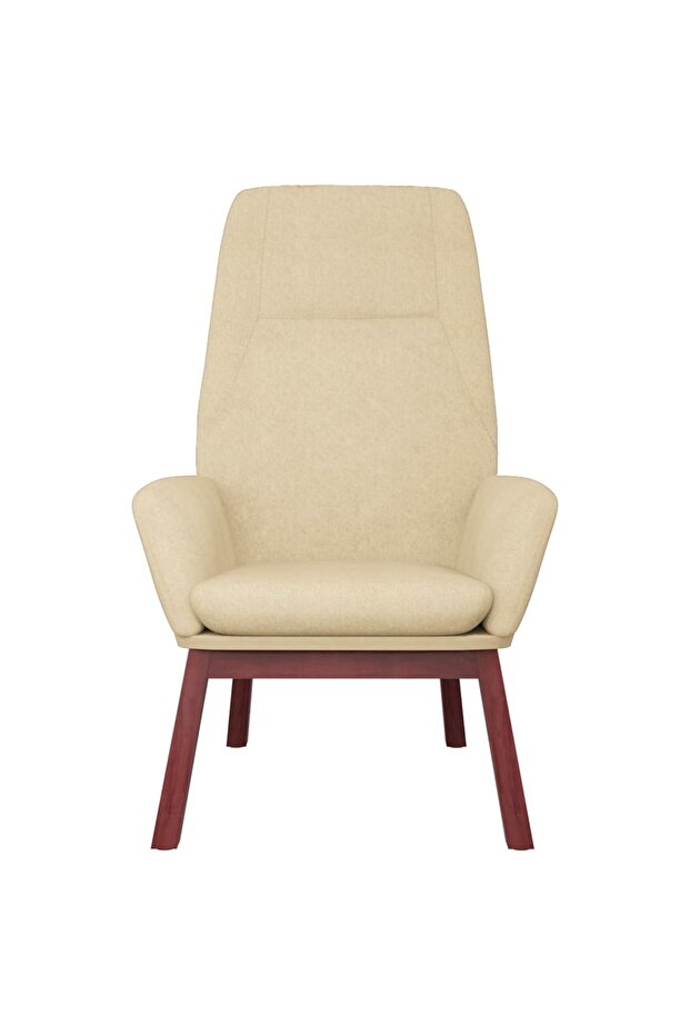Scaun de relaxare, crem, material textil - 3