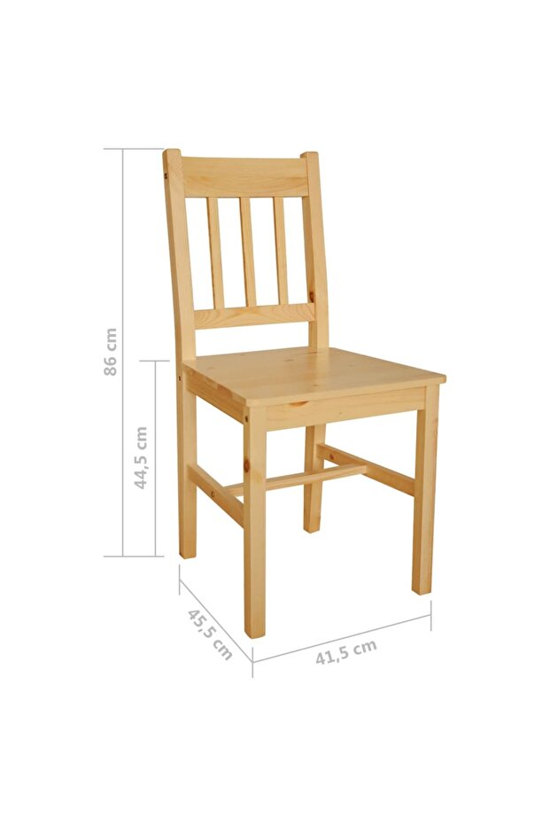 Kitchen chairs, 6 pcs., pine wood - 5