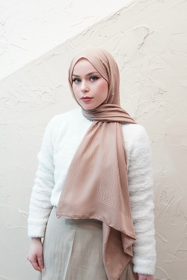 Line Pattern Modal Jacquard Shawl - 1