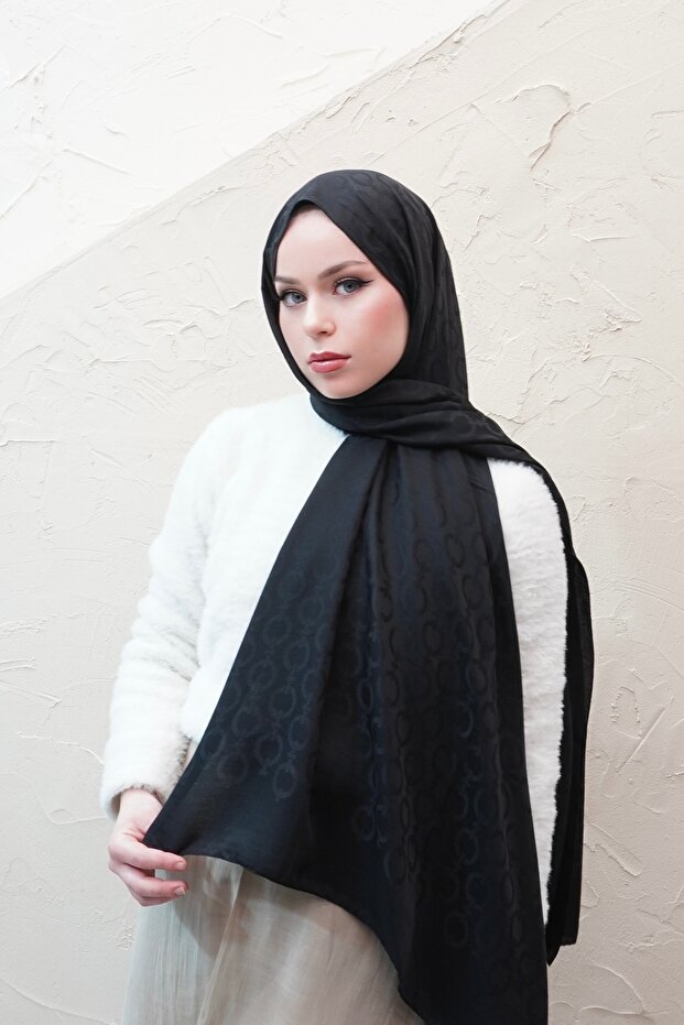 شال جاكار بنمط السلسلة قماش مودال