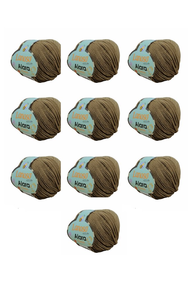 Alara Cotton Yarn 10-Pack 50 Gr 140 m P Cotton and a Acrylic 908)Amigurumi and Knitting Yarn