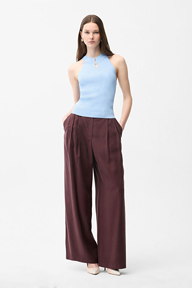 Halter Yaka Triko Bluz - 3