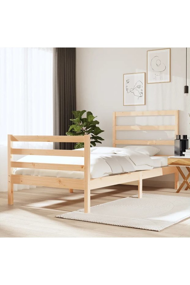 Single 3FT bed frame, 90x190 cm, solid pine wood