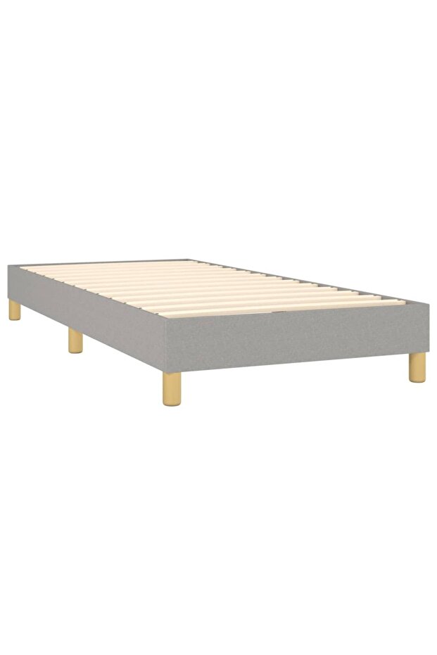 Box spring bed frame, light grey, 80x200 cm, textile - 4