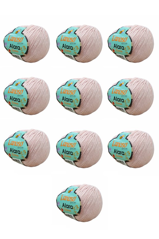 Alara Cotton Yarn 10-Pack 50 Gr 140 m P Cotton and a Acrylic 939)Amigurumi and Knitting Yarn