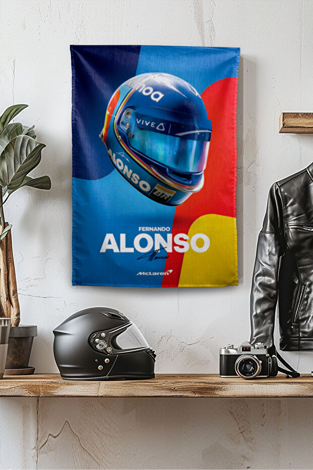 F1 Themed Alonso Helmet Wall Cover Rug Si Tapestry Formula 1