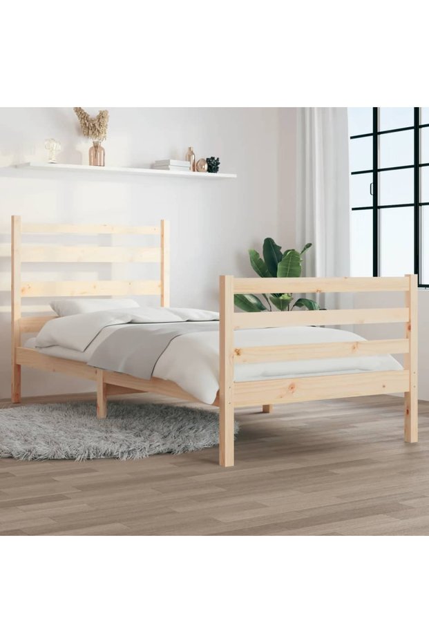 Bed frame, 100x200 cm, solid pine wood