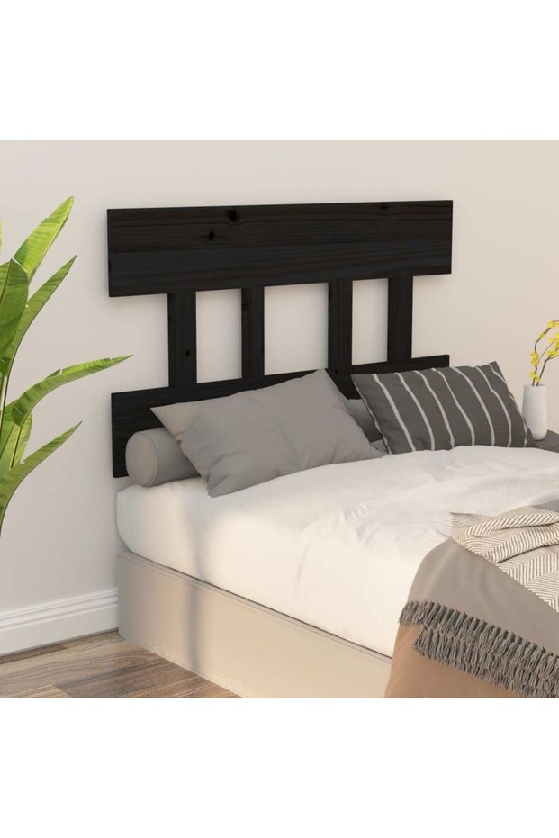 Bedside table, black, 78.5x3x81 cm, solid pine wood