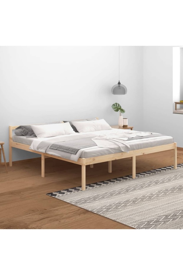 Bed frame, 200x200 cm, solid pine wood