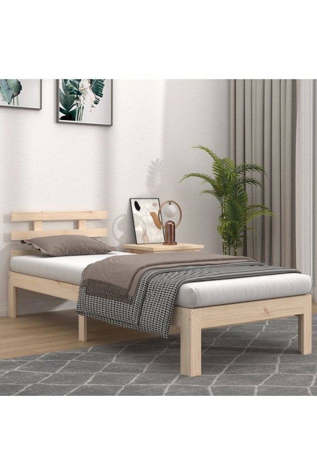 Bed frame, 100 x 200 cm, solid oak wood
