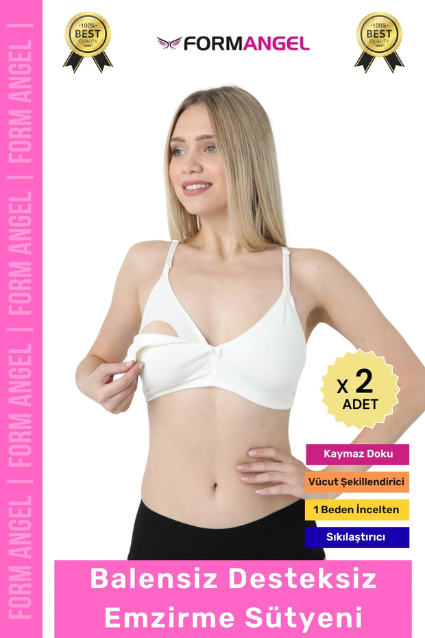 # Breastfeeding Bra with Clips, Non-Supportive, Without Underwire, Flexible, Soft Breastfeeding Bra for Pregnant and Postpartum Women - 2 Pieces