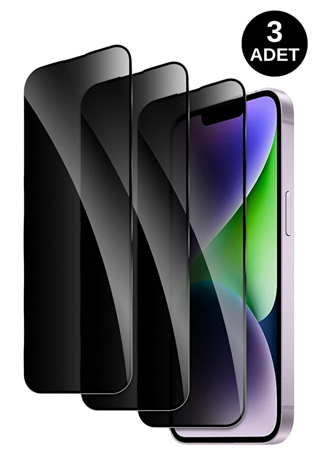3 قطع من واقي الشاشة الزجاجي المقوى المغطى بالكامل بتقنية 6D المتوافق مع هاتف iPhone 14 Plus