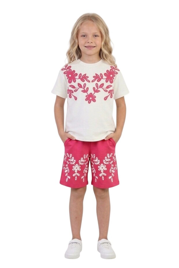Girl's Two-Piece Set P Cotton U Top and Bottom Two-Piece Set