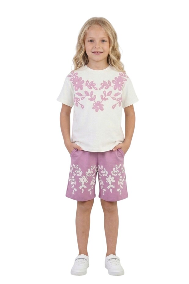 Girl's Two-Piece Set P Cotton U Top and Bottom Two-Piece Set