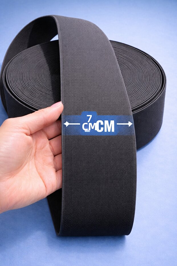 Hard Woven Anthracite Color 7 cm Durable Leg and Waist Elastic 1 Pack 3 Meters