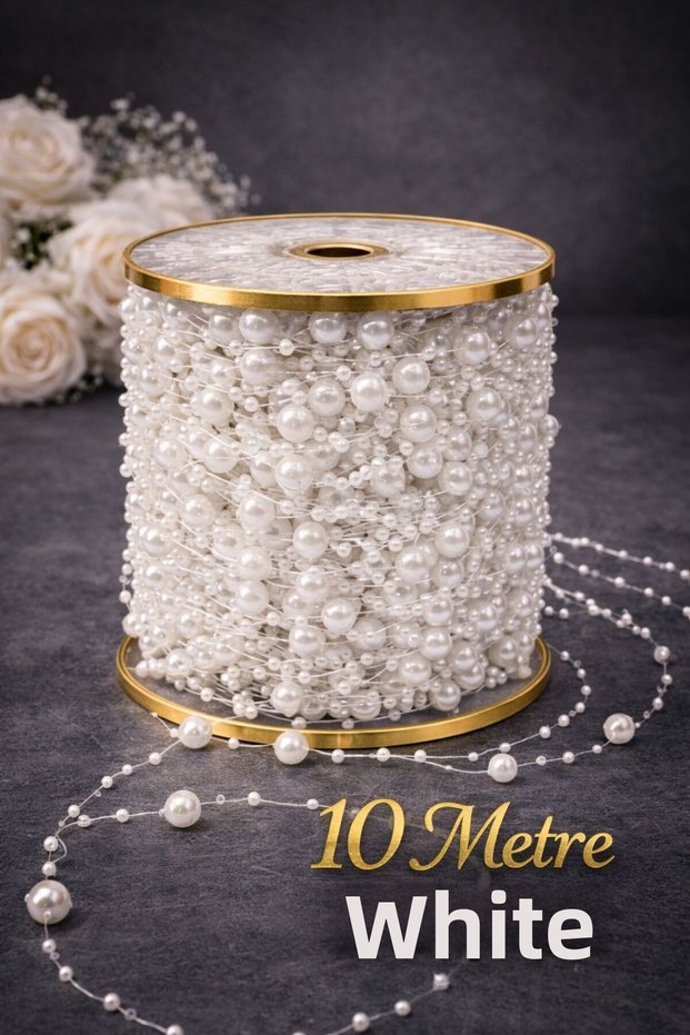 White Misinali Stripe Pearl 10 Mt