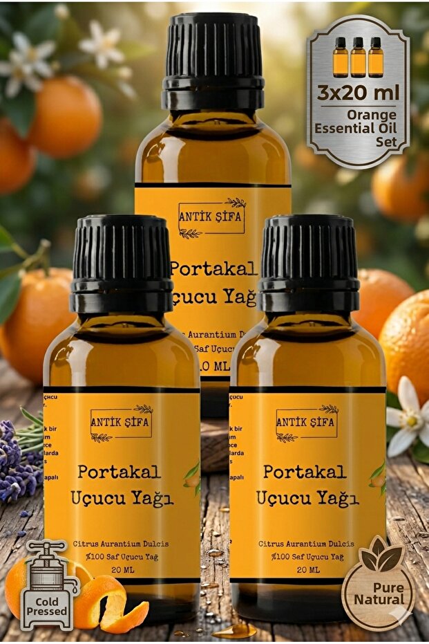 Orange Oil - 3x20ml (100% Pure Non-Diluent Orange Tip Oil)