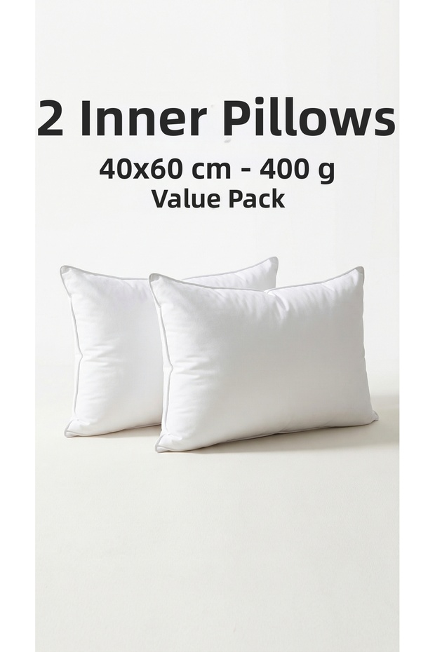 2-Piece Premium Beaded Silicone Throw Pillow Inner Cushion 40X60 cm 400 Gr Full, Non-Compressible, Vacuum Washable