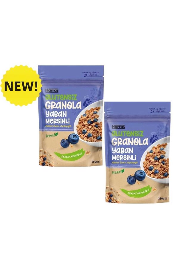 Blueberry Granola Gluten-Free, No Added Sugar 300 Gr 2 Pieces (Total 600 Gr)
