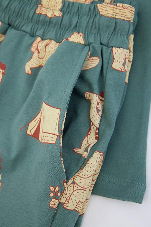 Yeşil Regular Kesim Köpek Baskılı Pamuklu Pijama Takımı TMNSS26PT00030 - 8