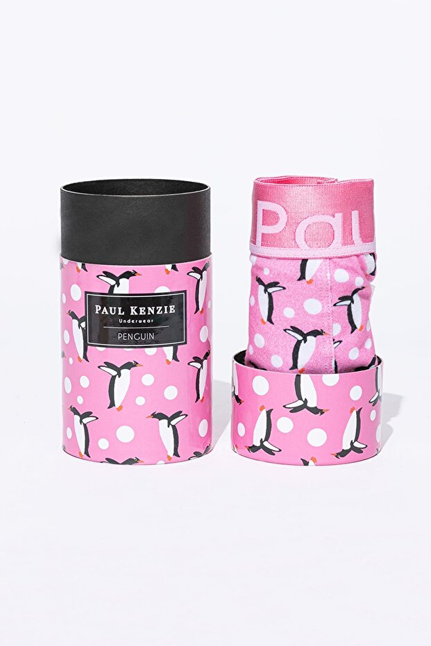 Unique Effect Patterned Men's Boxers - Penguin