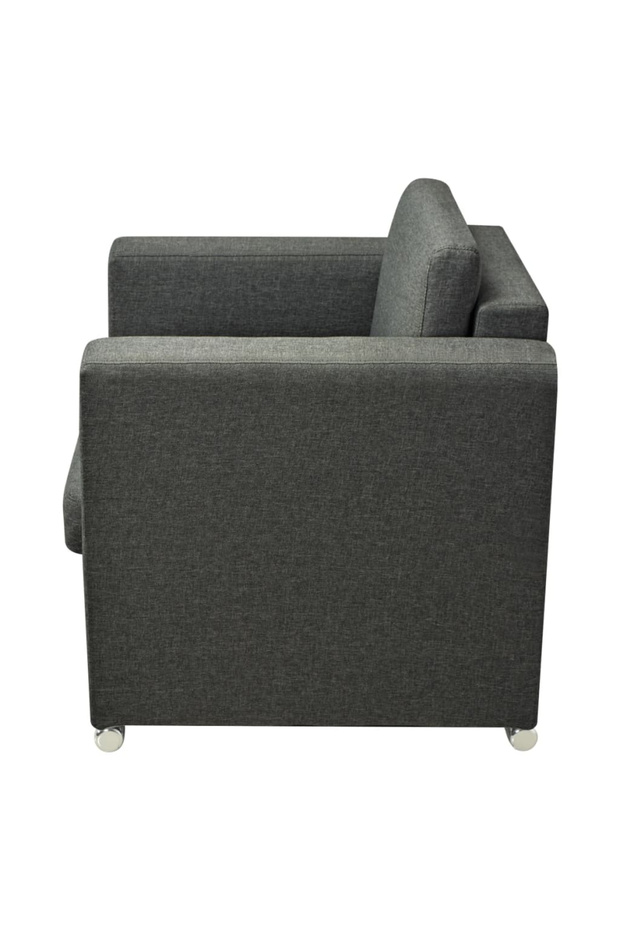 Fotoliu, gri închis, material textil - 5