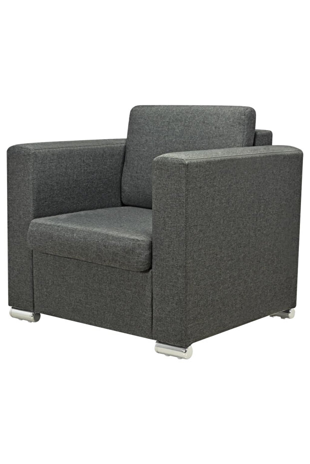 Fotoliu, gri închis, material textil - 2