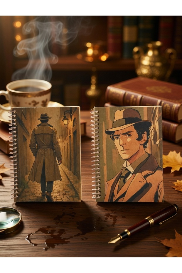 مجموعة دفاتر ملاحظات كرافت غير مسطرة مقاس A6 من Vintage Detective