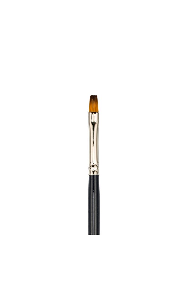 200F Series Synthetic Bristle Flat Cut Brush No: 4 X 12 Pieces