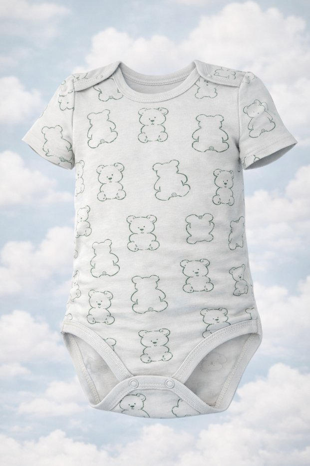 Short-Sleeved Baby Kids 100% Cotton Snap Fastener Bodysuit Colorful Patterned Girl/Boy/Unisex 3.5-6 Years Old