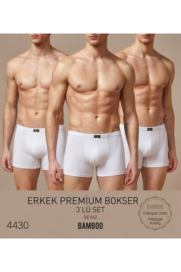 3-Pack Men's Bamboo Boxers - Ultra Soft Breathable Fabric