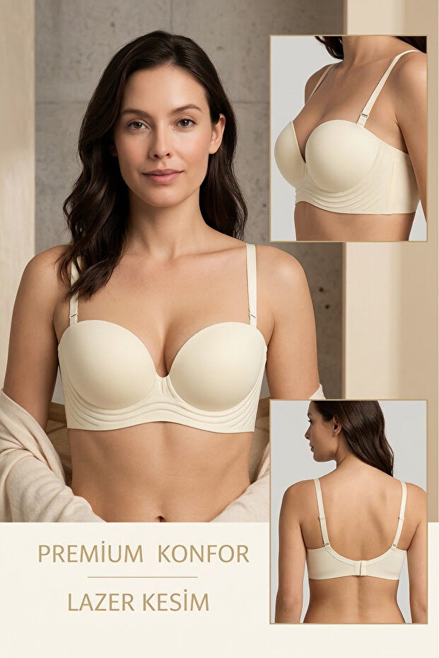 Stitch-Free Laser Cut Push up Bra - B-Cup Skin Color
